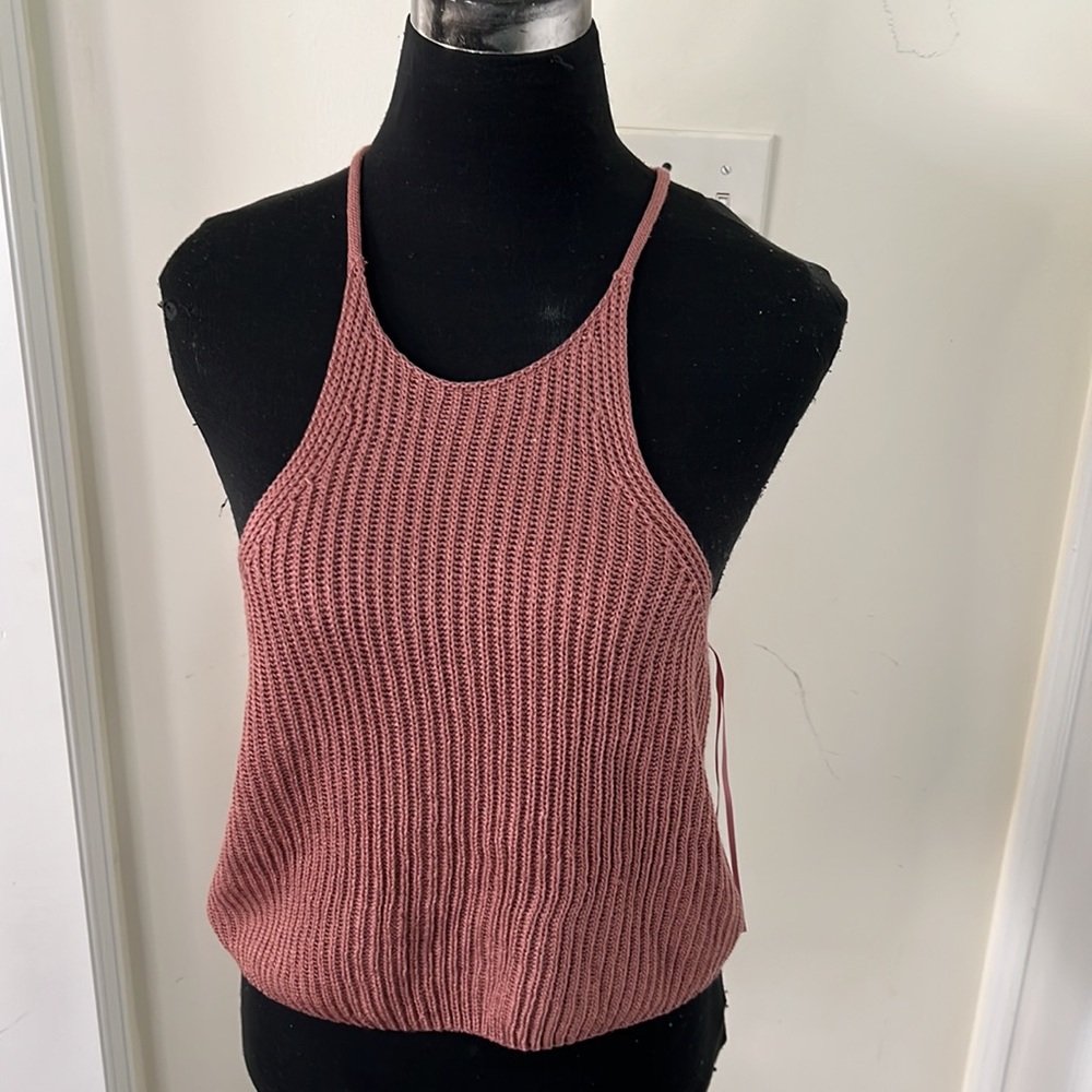 Love Tree Crochet Rib Racerback Tank Top Size Large